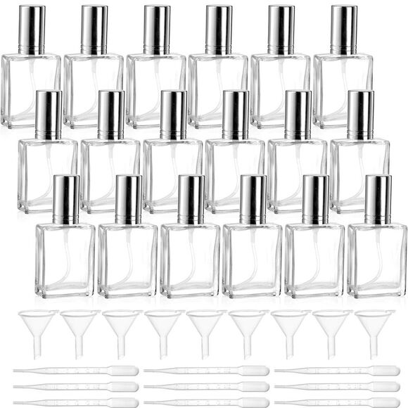 11 Pack Clear Glass Fine Mist15ml Fragrance Bottles Droppers and Funnels - Picture 1 of 1